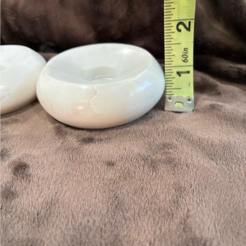 White Marble Candlestick or Sphere Holders - Picture 5 of 7